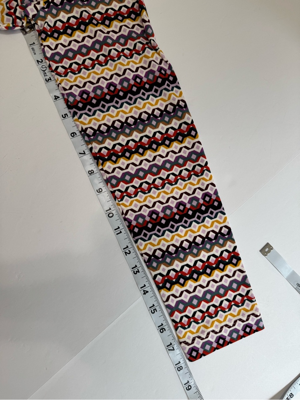 LOFT Geometric Diamond Zigzag Turtleneck Top Large Multicolor Cotton Modal NWOT - Picture 8 of 12